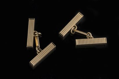 Paire de boutons de manchettes en or jaune...