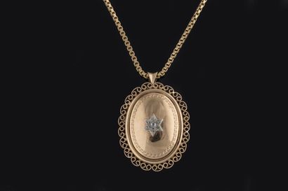 Two pieces of jewelry in yellow gold (750...
