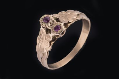 Bague ancienne en or jaune (750 millièmes)...