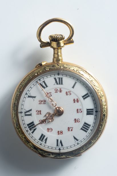 Yellow gold (750 thousandths) collar watch...