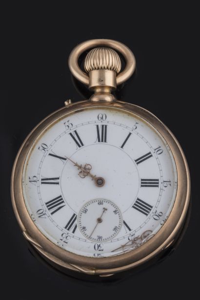 Yellow gold (750 thousandths) gousset watch...