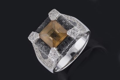 Square dome ring centered on a square cut...