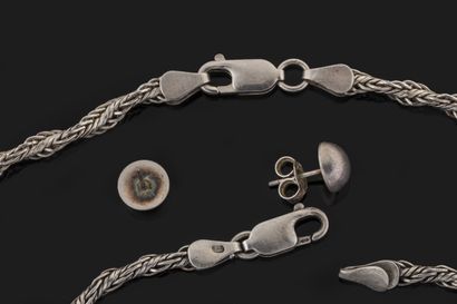 Lot de bijoux en argent (800 millièmes) :...