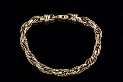 Bracelet maille torsade en or jaune (750...
