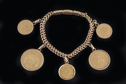 American mesh bracelet in yellow gold (750...