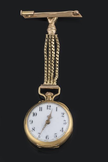 Yellow gold (750 thousandths) collar watch...