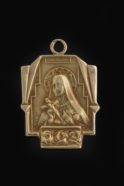 Small rectangular Sainte Thérèse medal in...