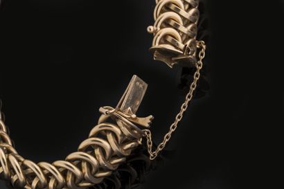 American link style bracelet with interlaced...