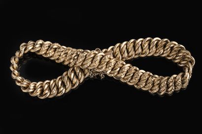 Bracelet maille gourmette américaine en or...