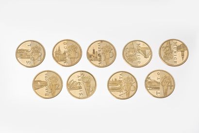 Nine Olympic Games commemorative medals,...