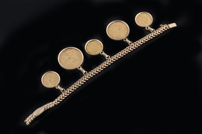 American mesh bracelet in yellow gold (750...