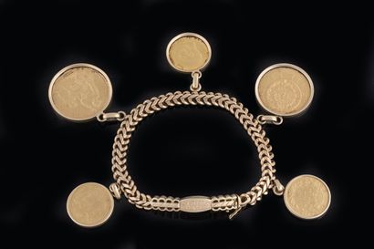 American mesh bracelet in yellow gold (750...