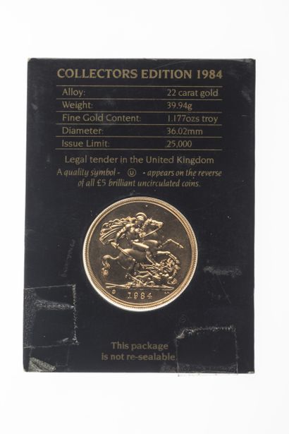 Elizabeth II gold coin, 1984 
Weight : 39,9...