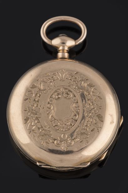 Small yellow gold collar watch with yellow...