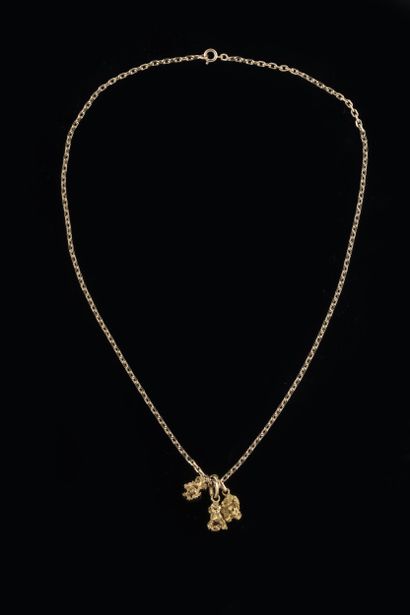 3 nugget pendants in yellow gold (750 thousandths)....