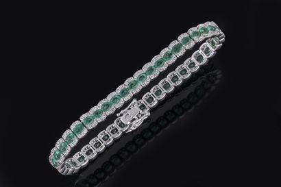 Ribbon bracelet in white gold (750 thousandths)...