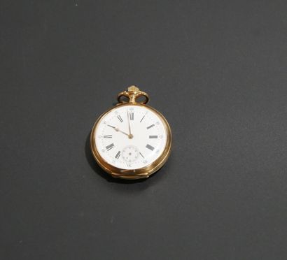 Yellow gold (750 thousandths) gousset watch...