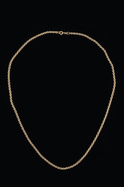 Solid cord link chain in yellow gold (750...