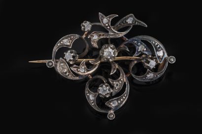 Foliage brooch in silver (800 thousandths),...