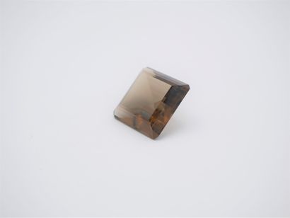 Large square faceted smoky quartz weighing...