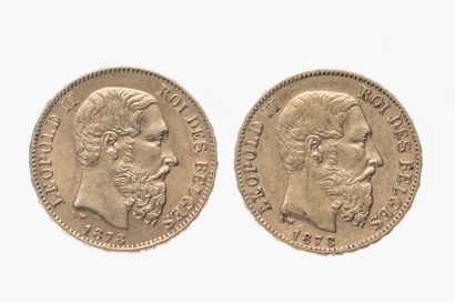 2 Belgian 20 franc gold coins