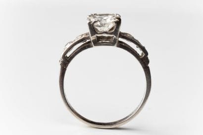 Early 20th century solitaire ring in platinum...