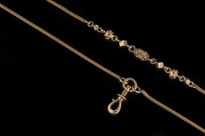 Yellow gold (750 thousandths) watch chain...