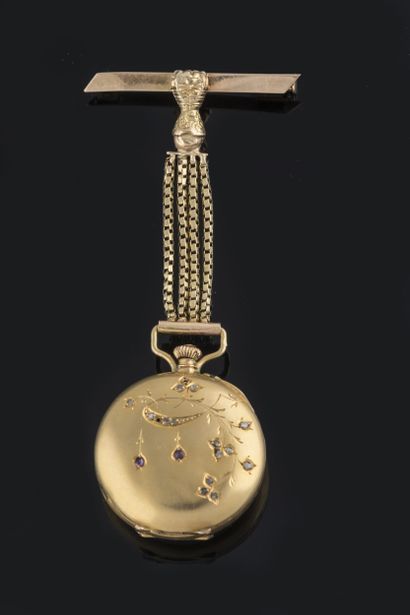 Yellow gold (750 thousandths) collar watch...