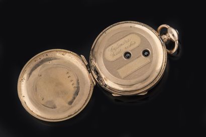 Small yellow gold collar watch with yellow...