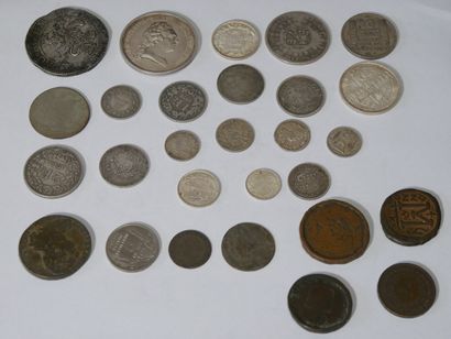 Lot of 20 silver coins or medals ( France,...