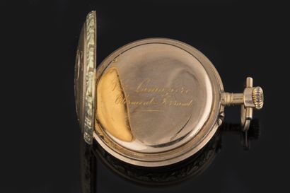 Small gousset watch and counter case in yellow...