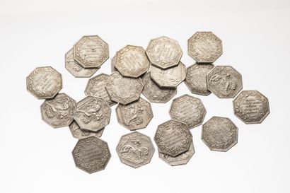 24 gallantry tokens in silver. The obverse...