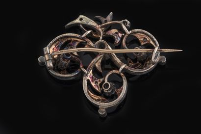 Foliage brooch in silver (800 thousandths),...