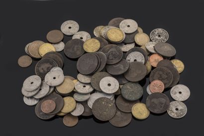 Metal box containing various ancient and...