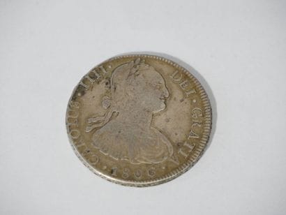 Spanish silver coinage of 8 reales bearing...
