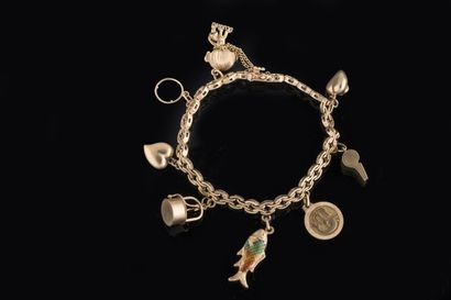 Yellow gold bracelet (750 thousandths) adorned...
