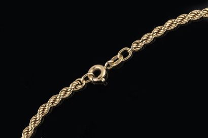 Solid cord link chain in yellow gold (750...