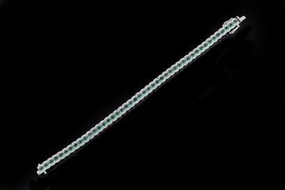 Ribbon bracelet in white gold (750 thousandths)...