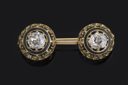 Barrette brooch in yellow gold (750 thousandths)...