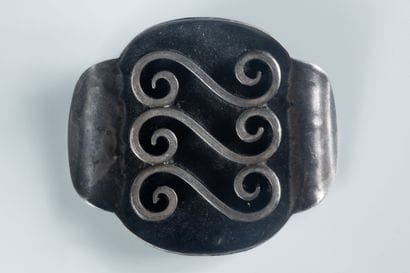 JEAN AUGIS. Modernist brooch in silver (800...