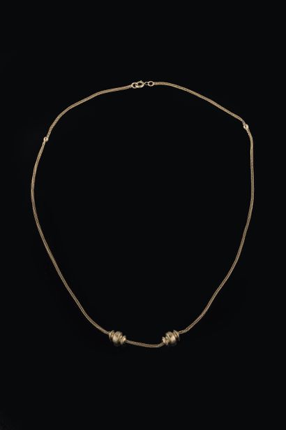 Yellow gold vest chain with 2 slides. Eagle...
