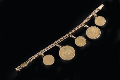 American mesh bracelet in yellow gold (750...
