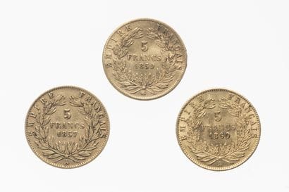 3 pieces of 5 francs gold