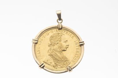 4 Ducat François Joseph I 1915 gold pendant...