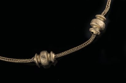Yellow gold vest chain with 2 slides. Eagle...