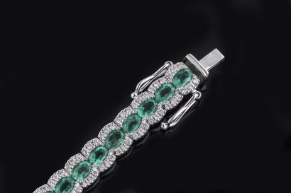 Ribbon bracelet in white gold (750 thousandths)...