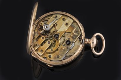 Small yellow gold collar watch with yellow...