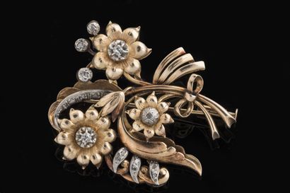 Brooch in gold (750 thousandths) forming...