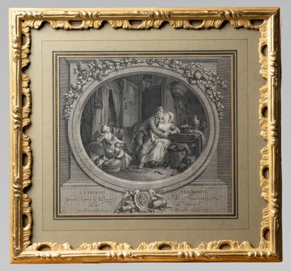 Suite of eight engravings including : 

Jean-Honoré...
