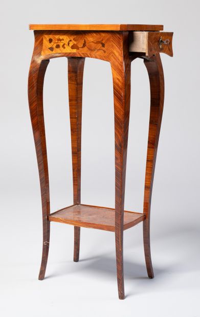 Rosewood and rosewood veneered inlaid with...